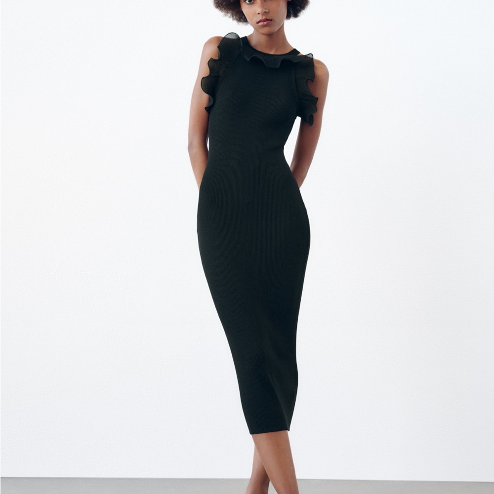Zara ruffled knit dress